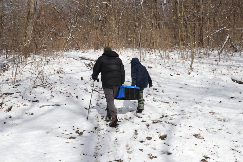 Hiking up the hill